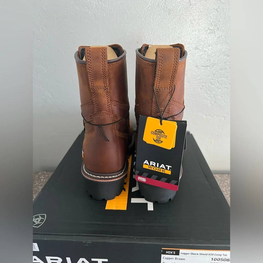 ARIAT mens Logger Shock Shield Waterproof Composite Toe Work Boot